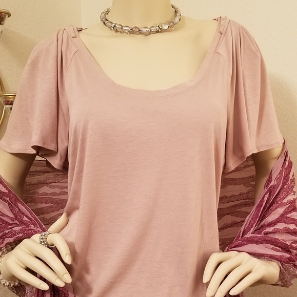 Elle Top, Mauve Dusty Rose w/Matching Wrap - Picture 3 of 4